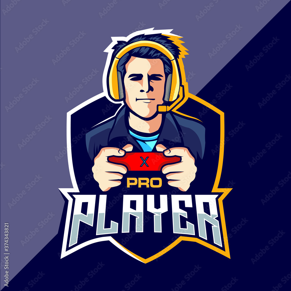Pro player esport game logo design Pro player esport game logo design