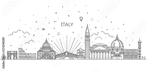 Linear vector icon for Italy