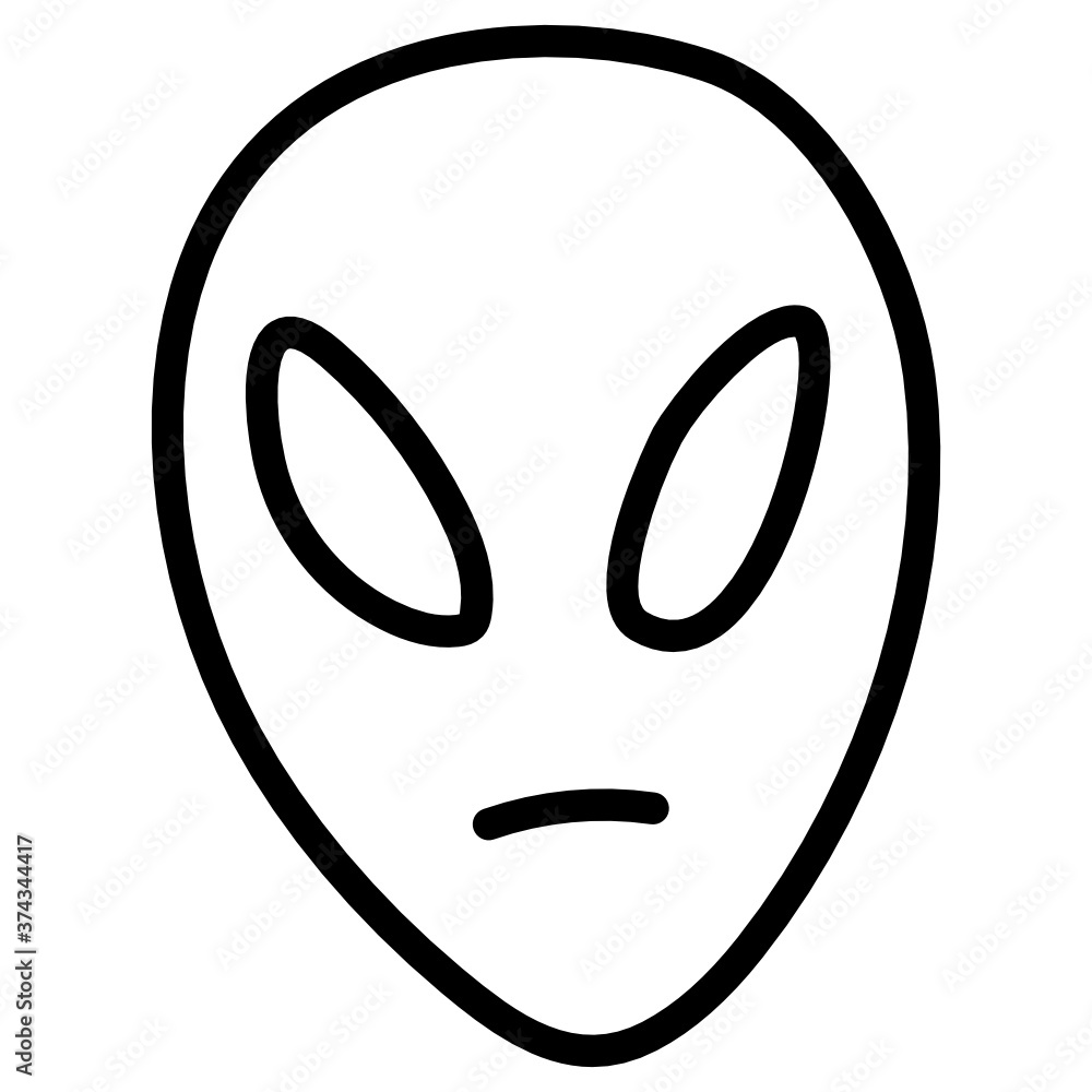 Naklejka premium Extraterrestrial lifeform, trendy style of alien in editable icon 