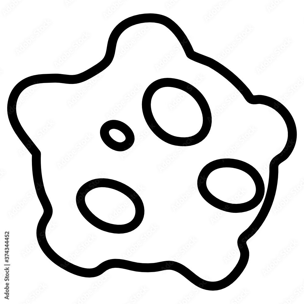A small rocky body orbiting the sun, line style of asteroid icon
A small rocky body orbiting the sun, line style of asteroid icon
