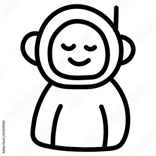 
Trendy doodle style icon of space explorer, astronaut
