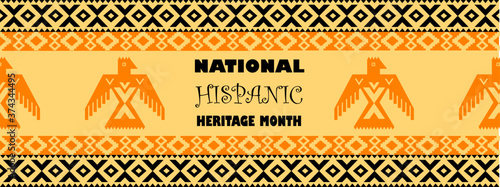 National Hispanic Heritage Month celebrated from 15 September to 15 October USA. Latino American poncho ornament vector for greeting card, banner, poster