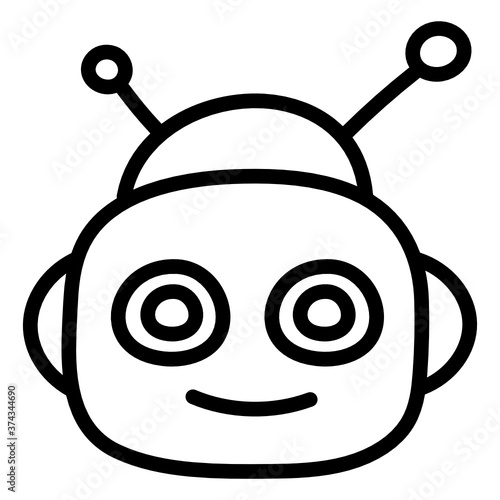 
Chatbot line icon. Artificial conversational entity 
