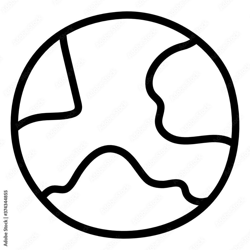 A spherical model of earth, doodle design of globe icon
A spherical model of earth, doodle design of globe icon