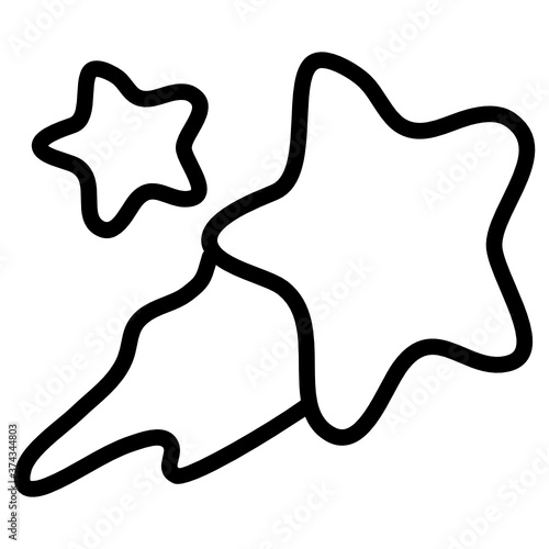 
Line design of meteorite, falling star icon
