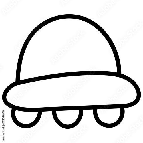 
An unidentified flying object, ufo or flying saucer icon
