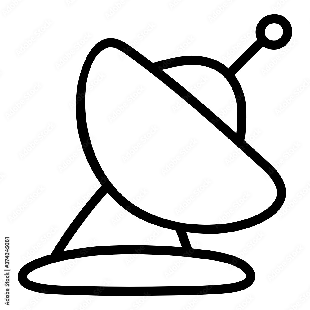 Satellite dish antenna with signals sign, parabolic dish icon
Satellite dish antenna with signals sign, parabolic dish icon