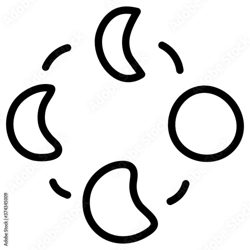 
Different moon phases, line design icon
