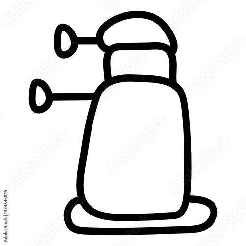 
Doodle line design of observatory building icon, editable vector 
