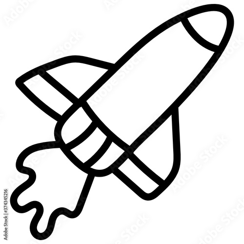 
Missile, rocket launcher icon in doodle design.
