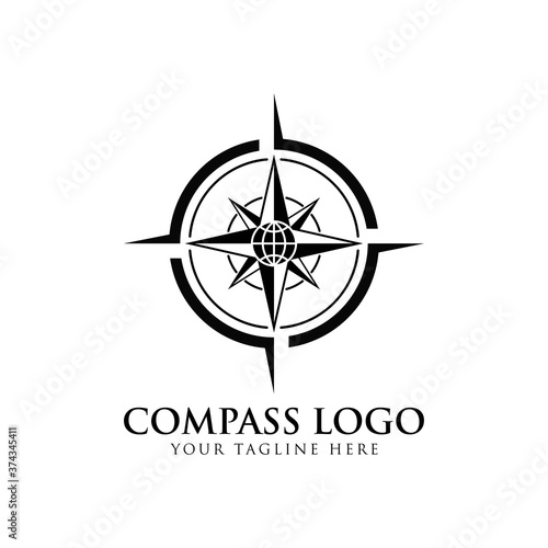 Illustration compass logo design template