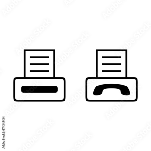 printer and fax icon, teletext in the office