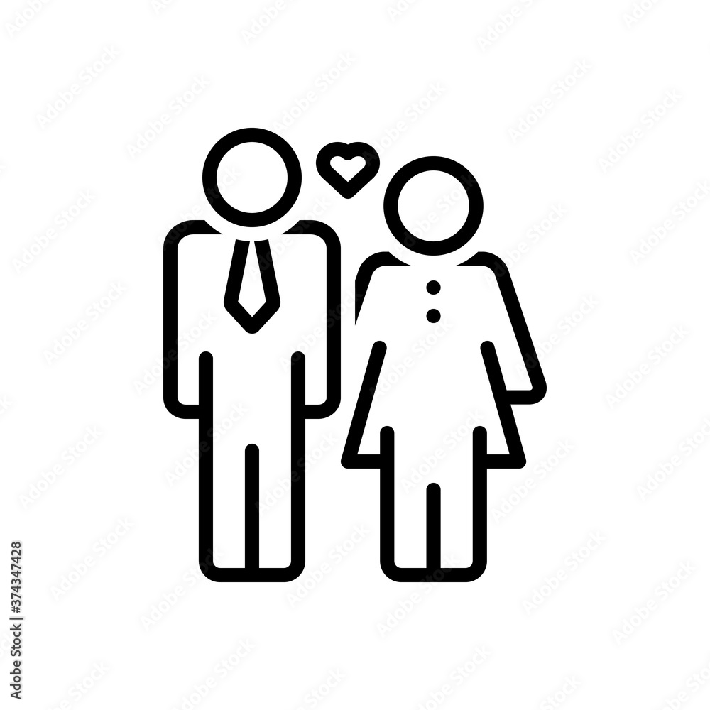 Black line icon for husband Black line icon for husband