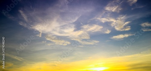 Sunset sky with beautiful clouds