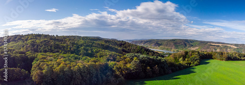 A hike along the Rhine with a view in late summer photo