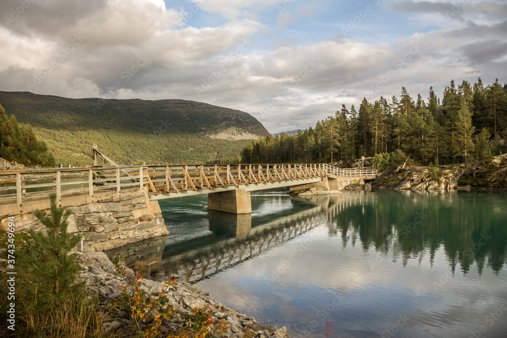 Wooden bridge in Scandinavia