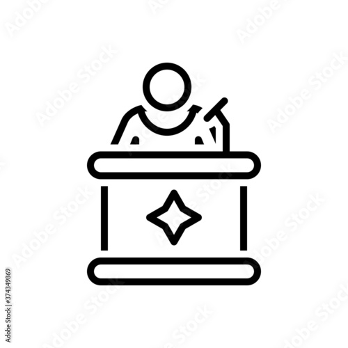 Black line icon for spokesman
