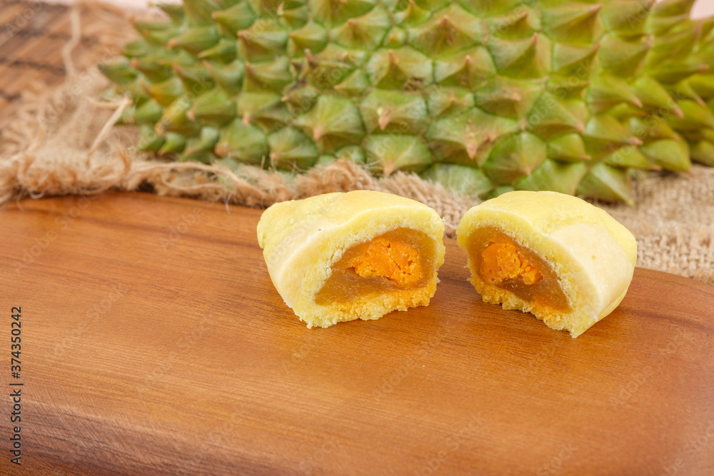 Durian and salted egg cookies with Durian shape Crispy Cookies Durian and salted egg cookies with Durian shape Crispy Cookies