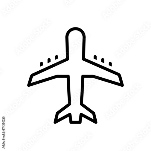 Black line icon for airline