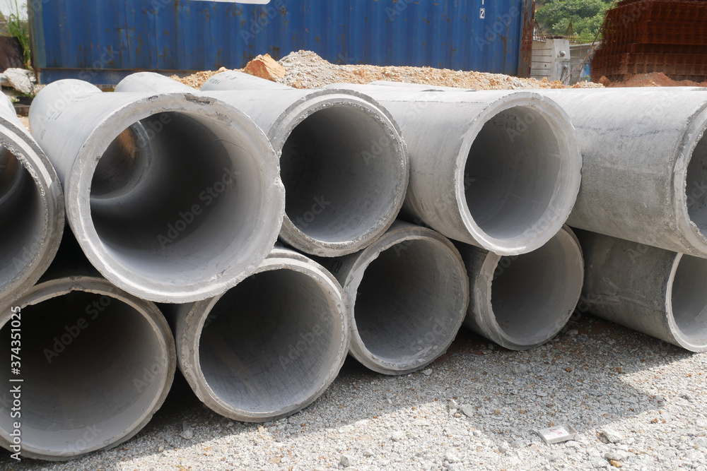 KUALA LUMPUR, MALAYSIA -MAY 13, 2020: Concrete culvert at construction site. The material is shipped by the manufacturer and is ready for installation. Made of reinforced concrete
KUALA LUMPUR, MALAYSIA -MAY 13, 2020: Concrete culvert at construction site. The material is shipped by the manufacturer and is ready for installation. Made of reinforced concrete