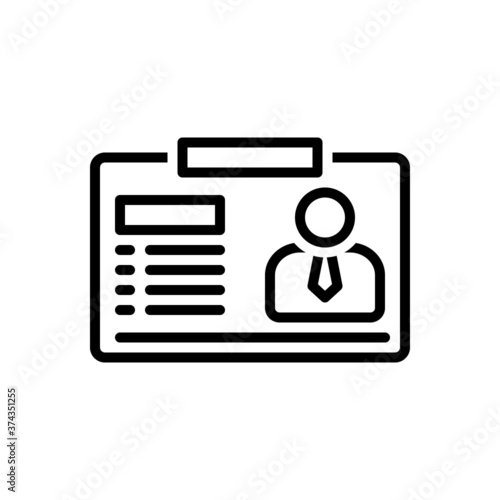 Black line icon for profile