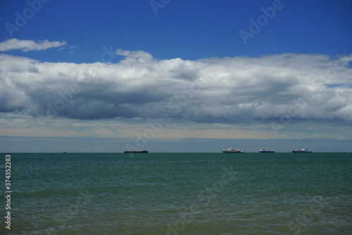 the sea in the Kerch Strait with the Azov sea © vvicca