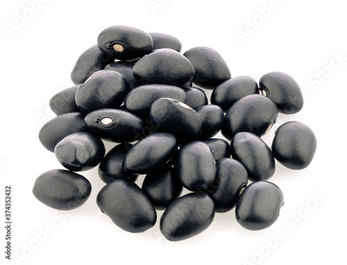 black beans isolated on white background