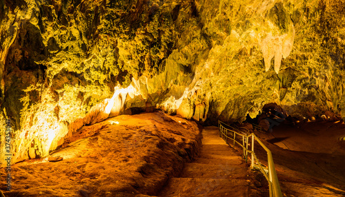 Landscape of Thamluang cave in Thamluang Khunnam Nangnon National Park photo