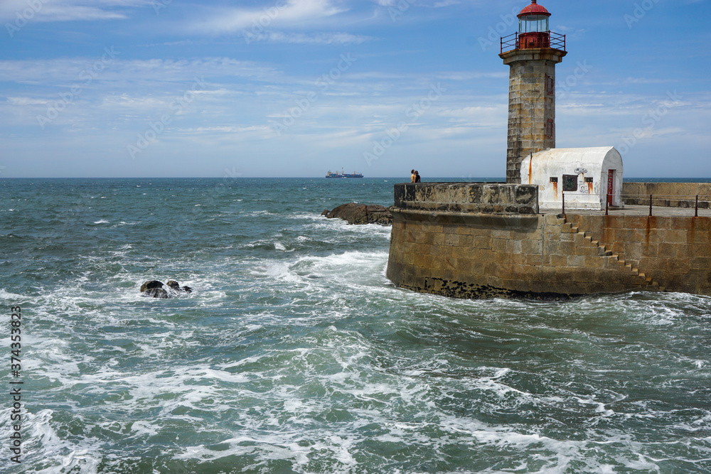 Porto, lighthouse at the seashore