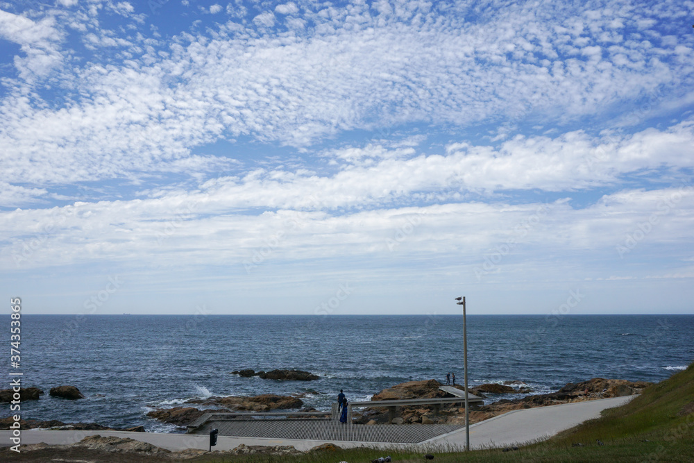 Porto, view on the ocean at the seashore