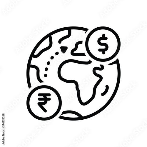 Black line icon for foreign