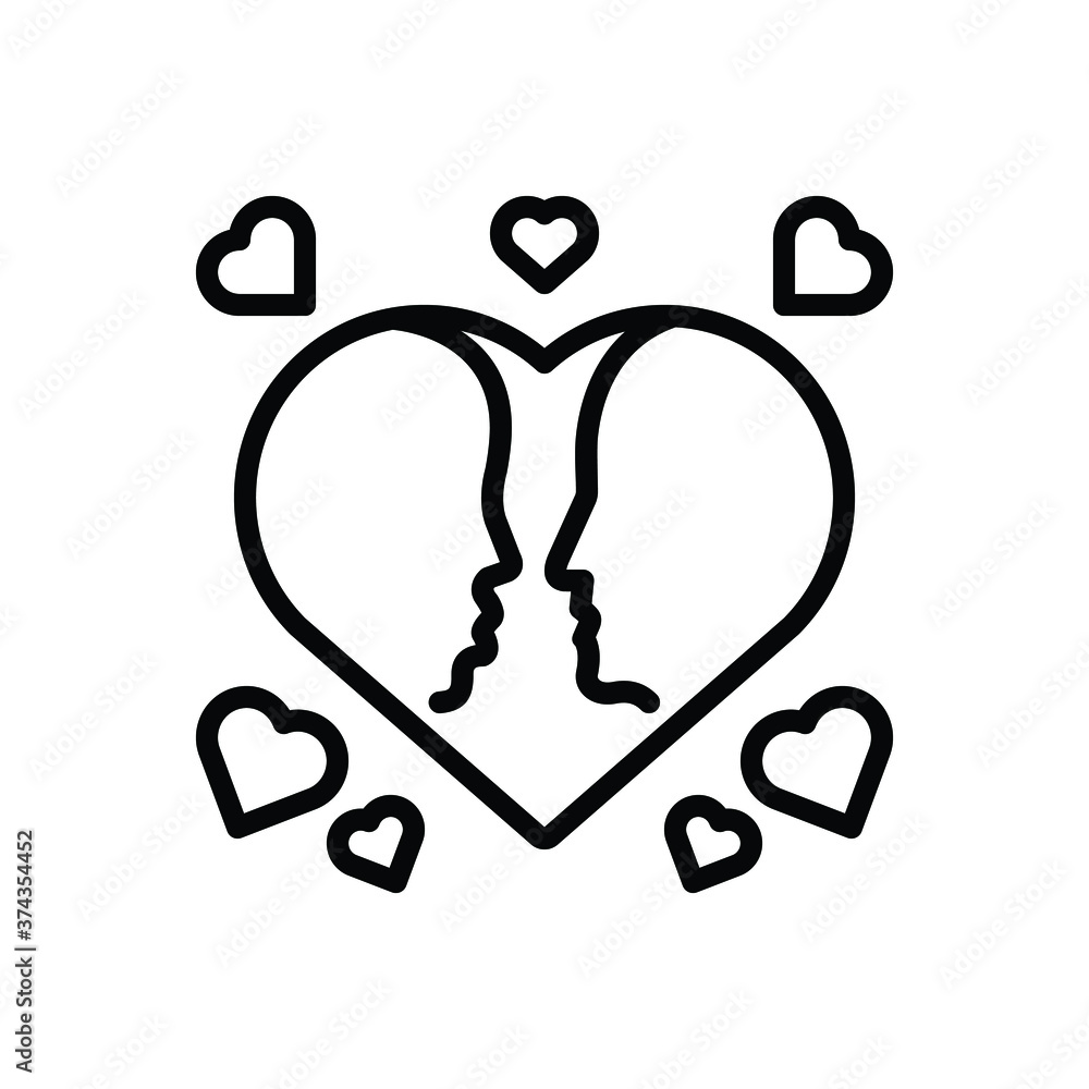 Black line icon for lover Black line icon for lover