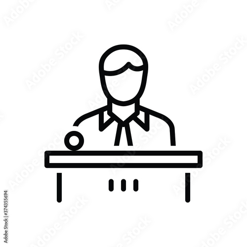 Black line icon for boss