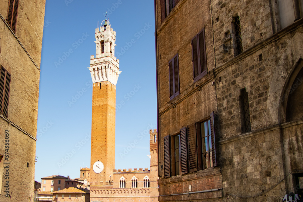 The palio square in Siena near Florence
