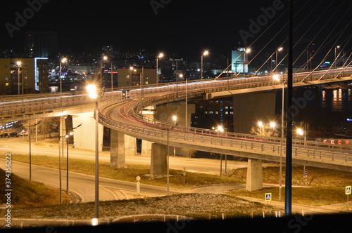 Night view of the Golden Bridge, Vladivostok