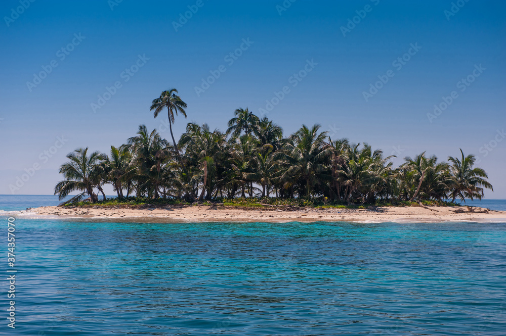 Honduras Roatan ,Cayos Cochinos island ,beach and tropical sea