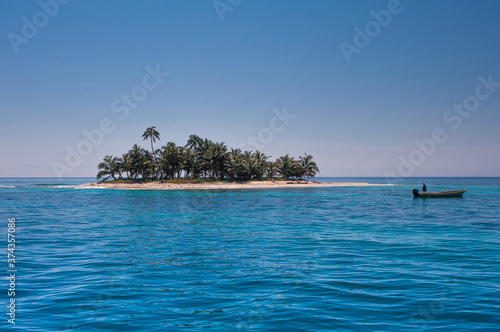 Honduras Roatan ,Cayos Cochinos island ,beach and tropical sea