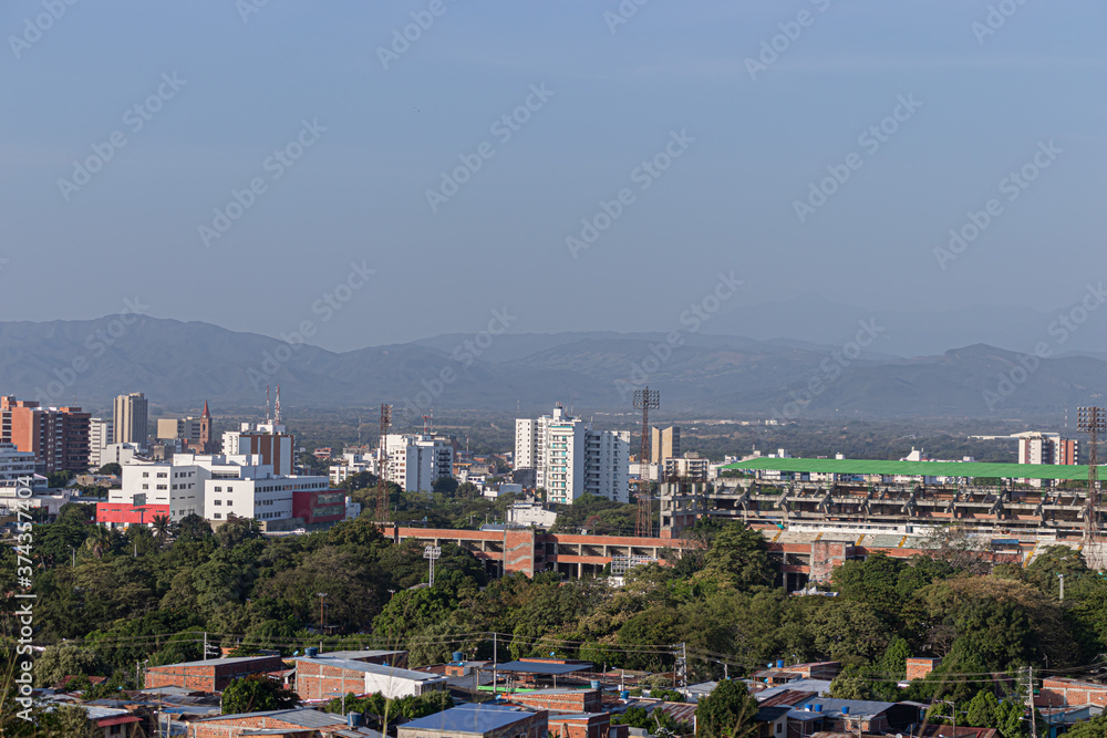 Fototapeta premium aerial view of the city of barcelona
