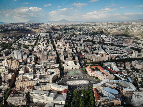 Aerial view of the Yerevan City, Capital of Armenia