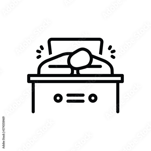 Black line icon for tired