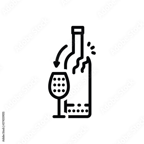 Black line icon for consume