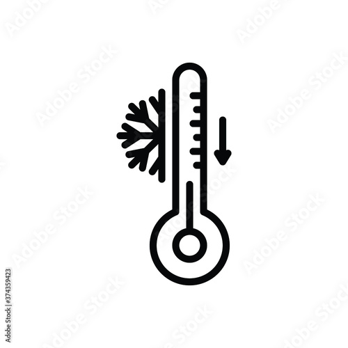 Black line icon for cool