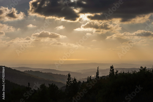 Sunset above the Judea Mountains  Israel