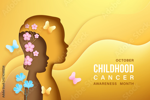 Childhood cancer awareness vector banner