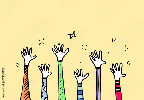 Applause hand drawn.Simple hand drawn doodle style. 