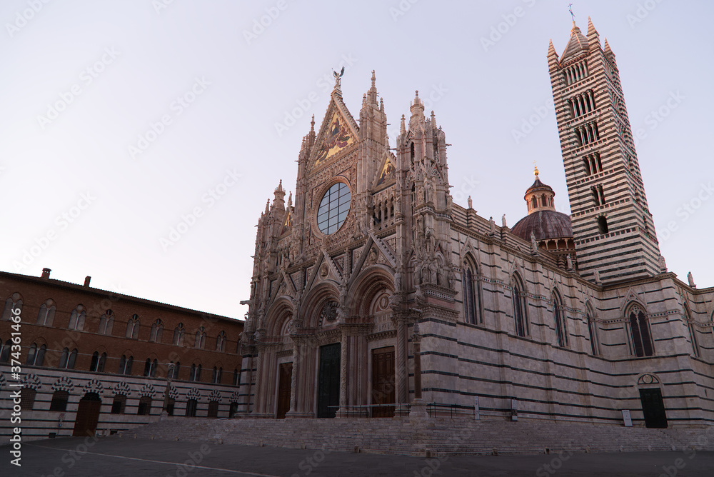 The cathedral of Siena at sunset