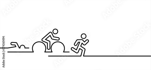 Triathlon line pattern seamless Triatlon route Training for triathletes Sports for swimming, cycling and running pictogram Quote run, bike and swim pattern Funny vector bicycle icons symbol Triathlete