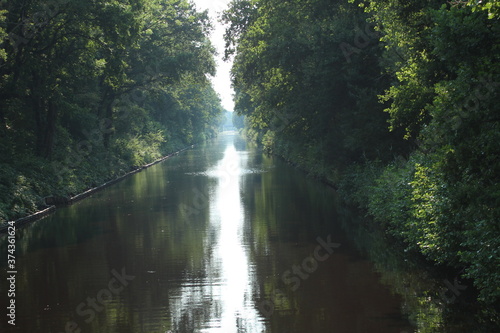 View over the Ems-Jade Canal in Aurich-Wiesens  Germany