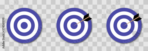 Set of three target illustrations.