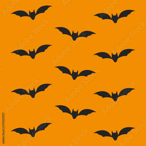 Vector pattern with bats. Seamless halloween background